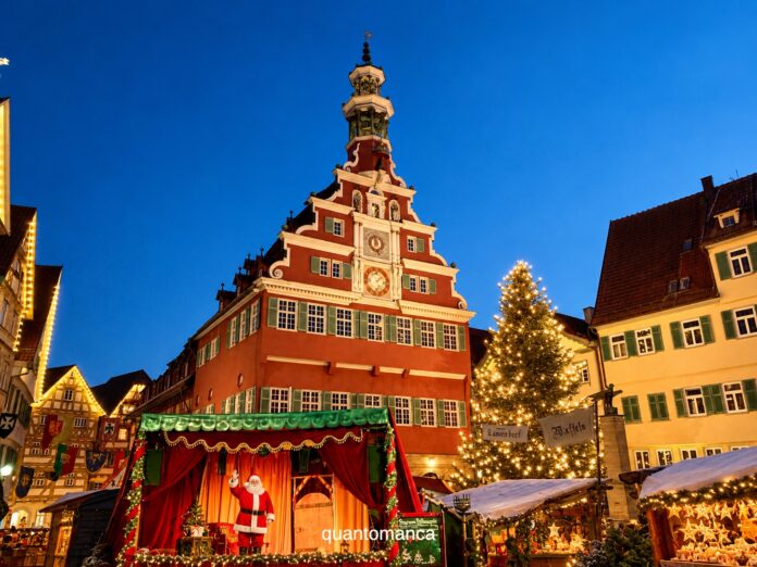 mercatino di natale di esslingen in germania Mercatino di Natale al crepuscolo