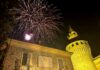 Capodanno di magia al Castello di Rivalta: un’avventura per tutta la famiglia fuochi d' artifico per capodanno sopra la torre del castello di rivalta