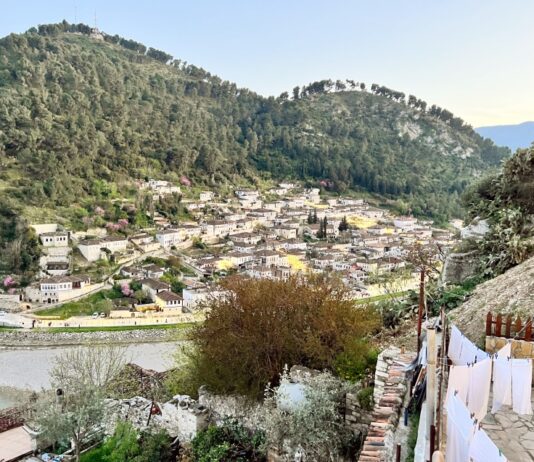 Albania in 4 giorni: Durazzo, Apollonia, Ardenica e Berat Berat, la città delle mille finestre: il quartiere ottomano di Mangalem visto dal castello, Albania
