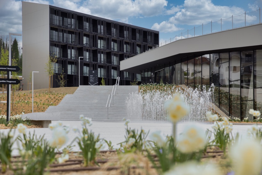 esterno dell 'hotel well family alle terme tuhelj in croazia